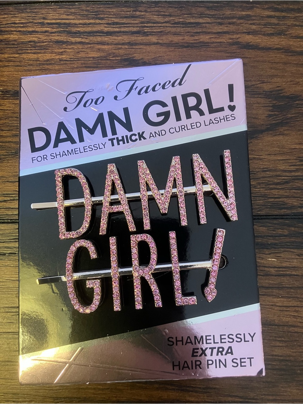 Too Faced Pink Rhinestone DAMN GIRL! Hair Pin Set